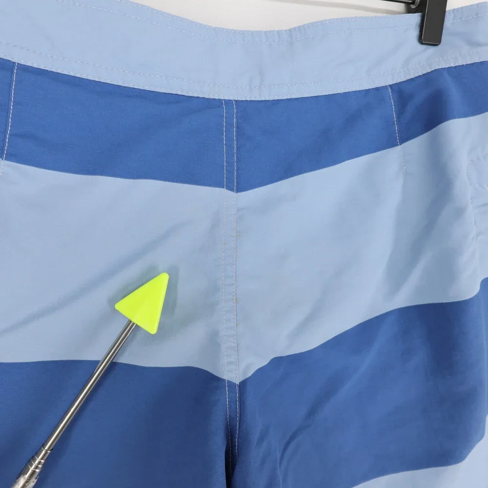 Patagonia Minimalist Wavefarer Board Shorts Mens 31 Blue Striped Swim Trunks